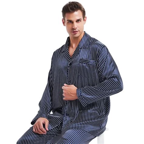 great gifts mens silk satin pajamas set pajama pyjamas pjs sleepwear set loungewear ussml