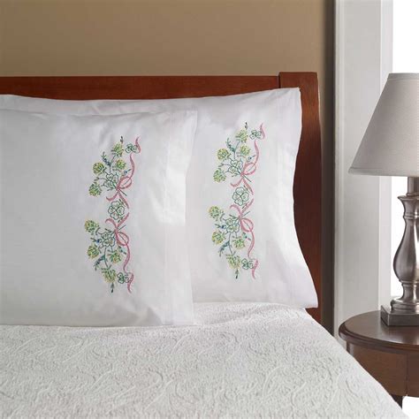 shop plaid bucilla stamped cross stitch embroidery pillowcase