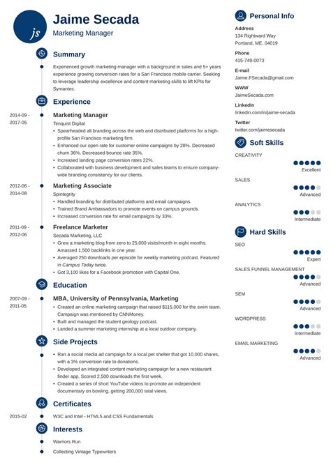 marketing manager resume examples template guide