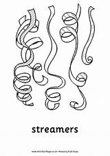 Streamers Coloring Pages Birthday sketch template