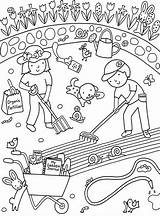 Coloring Kids Hubpages Pages Gardening Garden Worksheets sketch template
