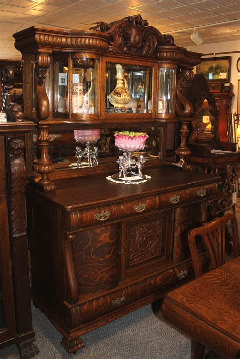 bargain johns antiques antique oak sideboard buffet  curio