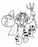 Coloring Winnie Pooh Halloween Pages Printable Color Disney Sheets Tigger Tiger sketch template