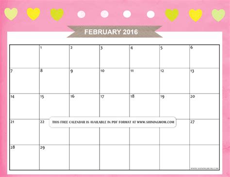 lovely  printable february  calendars