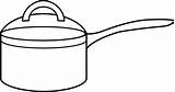 Pot Cooking Clipart Clip Coloring Saucepan Pots Color Pages Pan Stove Line Cliparts Sauce Colouring Outline Clipground Lineart Top Sheets sketch template