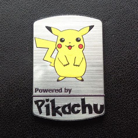 pokemon pikachu logo label decal case sticker badge  etsy