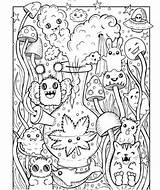 Stoner Trippy Psychedelic Stoners Coloringonly Pothead Swear Hanna sketch template