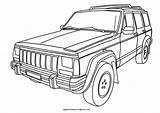 Jeep Coloring Pages Cherokee Printable Cars 4x4 Kids Book Xj Jeeps Color Drawing Boyama Wrangler Print Sheets Transportation Military Shouldered sketch template