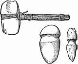 Neolithic Drawing Stone Age Drawings Clipart Getdrawings Mallets Found Implements sketch template