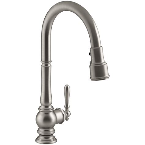 kohler artifacts single hole kitchen sink faucet  pull  spout reviews wayfair