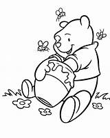 Coloring Honey Pot Getcolorings Pooh Winnie sketch template
