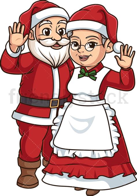 Mr And Mrs Santa Claus Cartoon Clipart Vector Friendlystock