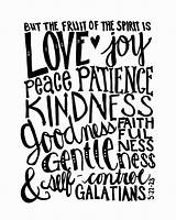 Fruit Coloring Spirit Pages Printable Scripture Patience Bible Clipart Quotes Joy Goodness Kindness Gentleness Peace Self Control Faithfulness Popular Library sketch template