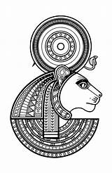 Sekhmet Egyptian Goddess War Clipart Healing Destruction Egypt Mythology Drawings Mythologian Ancient African Symbols Coloring Hathor Gods Webstockreview sketch template