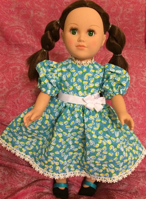 American Girl Doll Dress From The Spring Collection Long Green