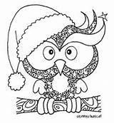 Coloring Owl Christmas Owls Pages Flickr Cute Printable Noel Crafts Chouette Drawings Zentangle Zentangles Noël Colors Digi Stamps Búho Kids sketch template