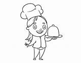 Cozinheira Cocinera Dibujos Bandeja Cocineros Coloring Apron Cozinheiros Faciles Profissoes Dibuixos Safata Cuinera Amb sketch template