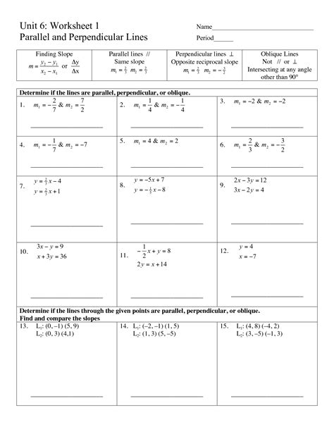 images  parallel lines perpendicular lines worksheets