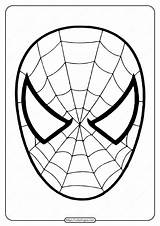 Spiderman Mask Coloring Printable sketch template