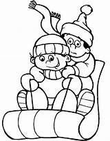 Sledding January Clipartmag Getcolorings Coloringtop sketch template