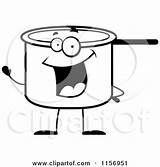 Waving Pot Friendly Character Clipart Cartoon Coloring Cory Thoman Outlined Vector Dutch Oven Template sketch template