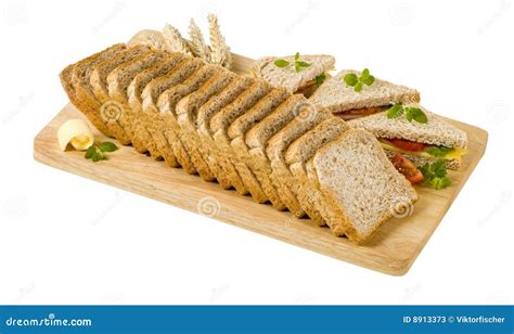 wholemeal bread sandwiches stock  image
