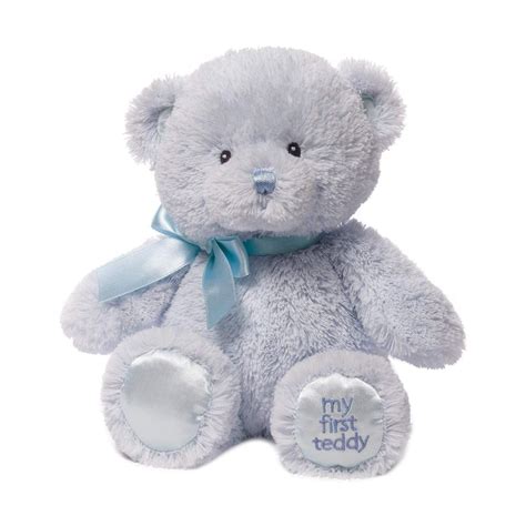 gund   teddy bear baby blue stuffed animal plush  inches