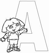 Dora Alphabet Explorer Coloring 25w Pm sketch template