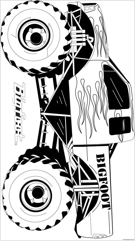 bigfoot  monster truck coloring page  printable coloring pages