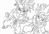 Trunks Goten Coloring Pages Majin sketch template