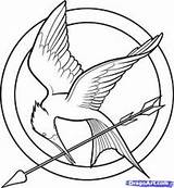 Hunger Games Coloring Drawing Pages Logo Mockingjay Symbol Printable Drawings Draw Kids Symbols Step Print Party Nerd Vorazes Jogos Templates sketch template
