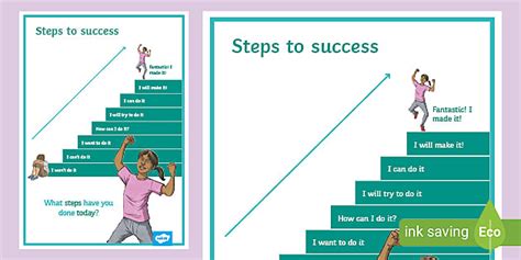 steps  success display poster teacher  twinkl