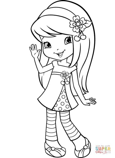 strawberry shortcake cherry jam coloring page  printable coloring