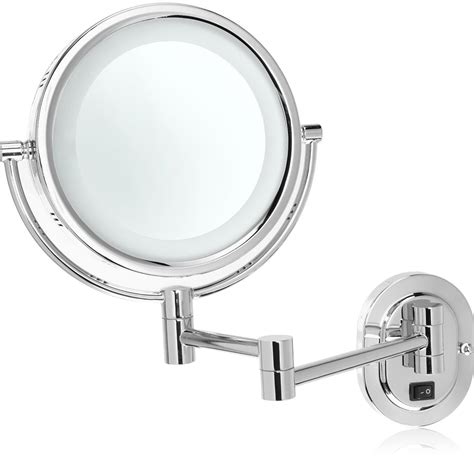 wall mounted magnifying mirror  home design ideas