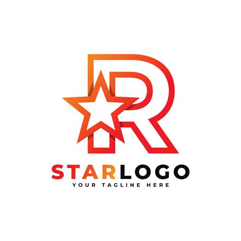 letter  star logo linear style orange color usable  winner award