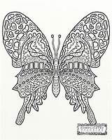 Pages Adult Coloriage Zentangle Doodle Detailed Papillon Complicatedcoloring Colorier sketch template