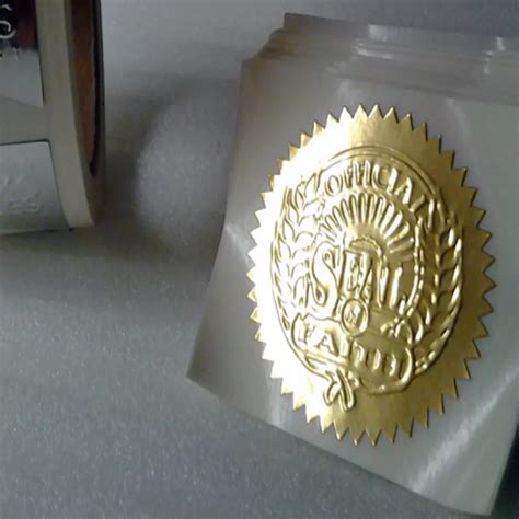 adhesive golde foil label embossed foil seals gold foil sticker