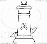 Chess Cartoon King Waving Clipart Happy Outlined Coloring Vector Cory Thoman Royalty sketch template