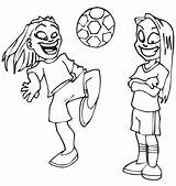 Coloring Soccer Girl Pages Playing Kids Players Girls Sports Drawing Ball Children Those Cartoon Getdrawings Gif Football Print Search Tags sketch template