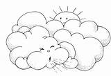 Wind Clipart Windy Cloud Cliparts Blowing Clip Drawing Blow Coloring Cute Pages Clouds Book Cold Mountain Weather Sun Library Children sketch template