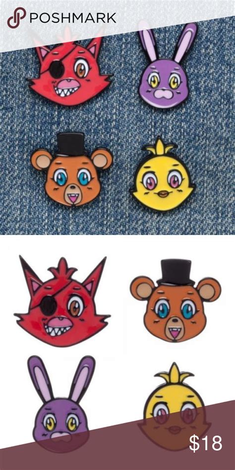 Five Nights At Freddy S Pins Set Of 4 Boutique Nerdy