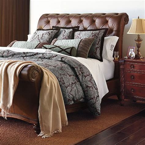 linville tufted sleigh bed frontgate bedroom collections furniture