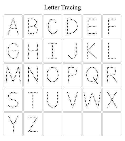 traceable letters printable