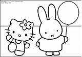 Miffy Hello Coloring Kitty Pages Deviantart Print Printable Cartoon Dot Color Popular Choose Board Coloringhome sketch template