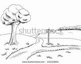 Pathway Crossroad Landscape Coloring Graphic Vector Illustration Shutterstock Drawings Stock Tree Designlooter Illustrations 358px 31kb Roads Crossroads sketch template
