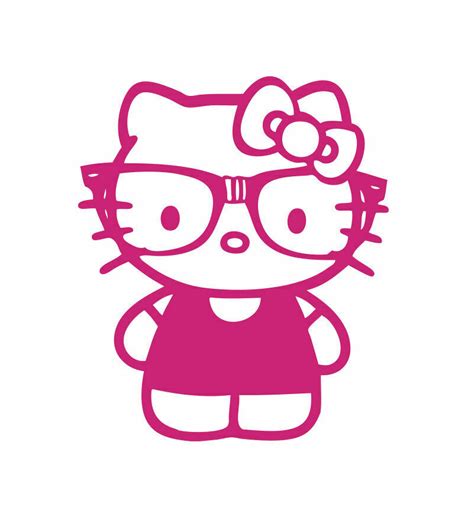 hello kitty nerd glasses pink vinyl decal sticker custom