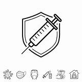 Vaccine Vaccination Vector Isolated Syringe sketch template