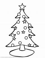 Tree Christmas Coloring Pages Drawing Simple Outline Ornaments Card Evergreen Clipart Easy Cute Printable Trees Drawings Print Big Merry Silhouette sketch template