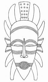 African Mask Masks Template Coloring Africa Kids Drawing Africain Senufo Afrique Choose Board Projects Clipart sketch template