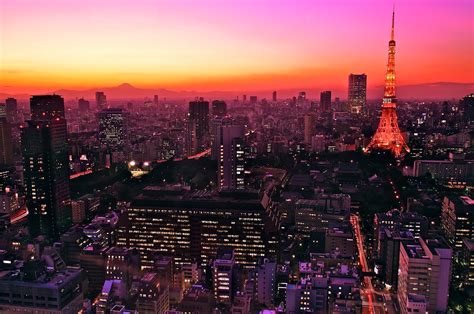 tokyo tower  mount fuji sunset  explored flickr